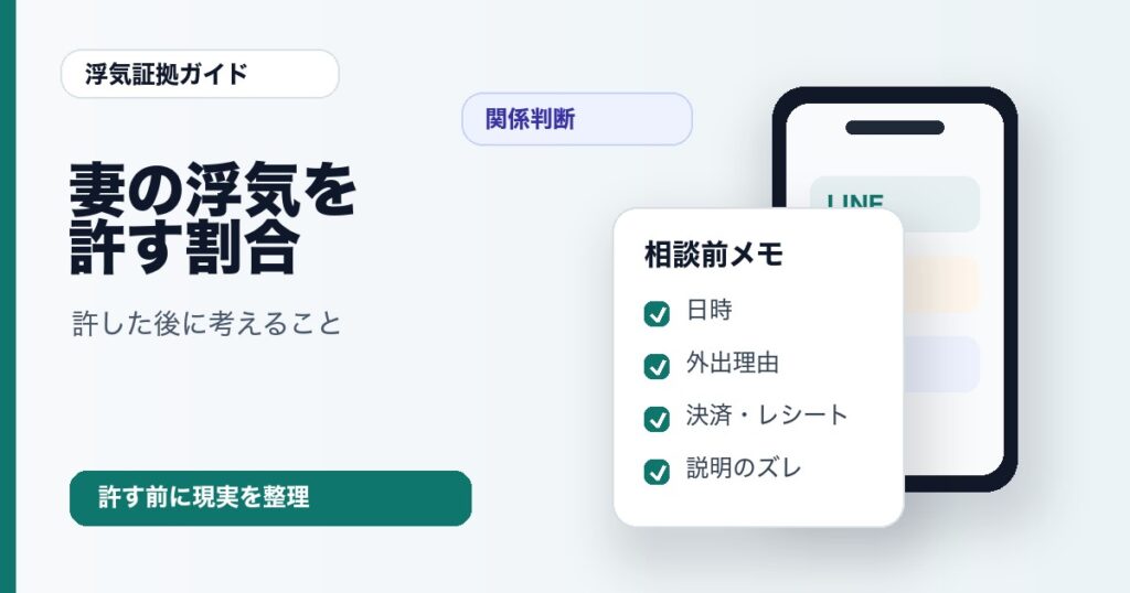 妻の浮気を許す割合と許した後に考えること