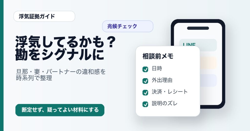 旦那が浮気してるかもと感じた時の浮気兆候チェックリスト