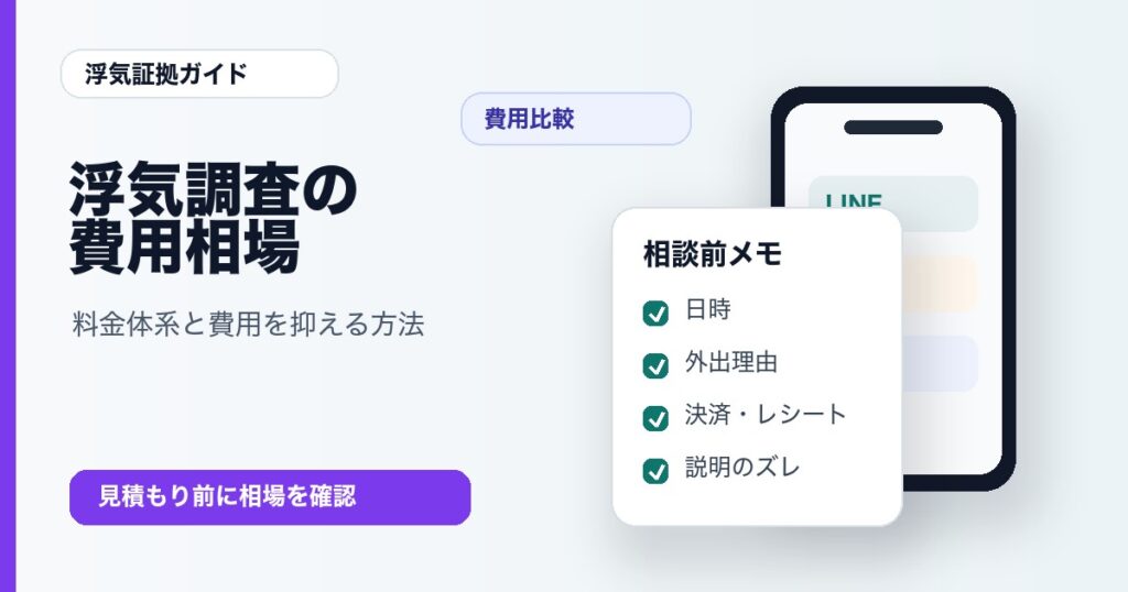 浮気調査の費用相場と料金比較
